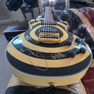 Zakk Wylde Les Paul Custom Bullseye Signed 50th Anniversary Black Sabbath Electric Guitar by Gibson Epiphone image 23