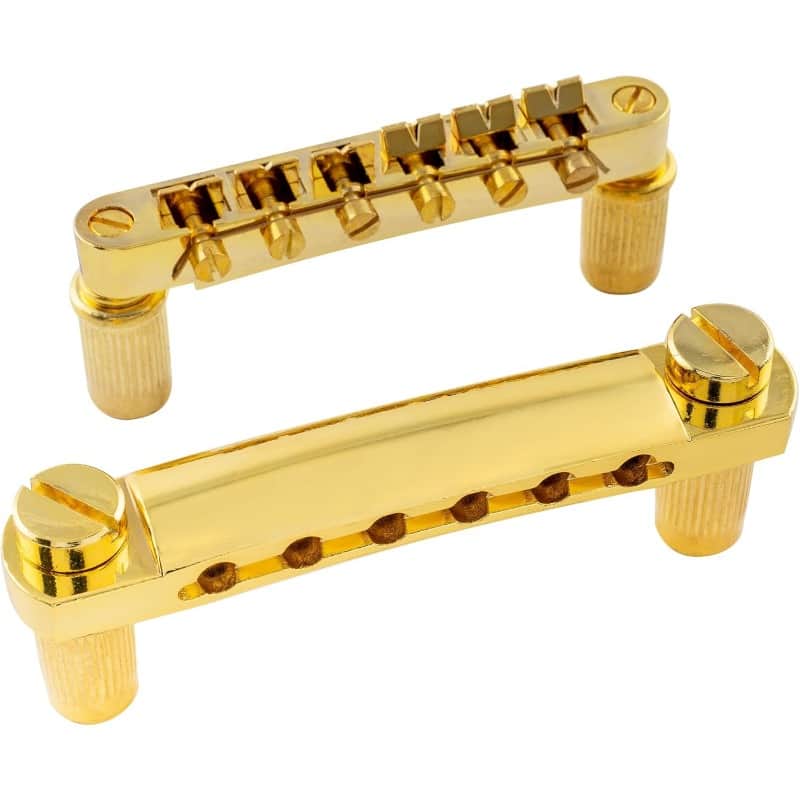 Guitar Tune-O-Matic Bridge and Stop Bar Tailpiece with Anchors and Studs Set for Epiphone Les Paul LP SG Style 6 String Electric Guitar,Golden image 1