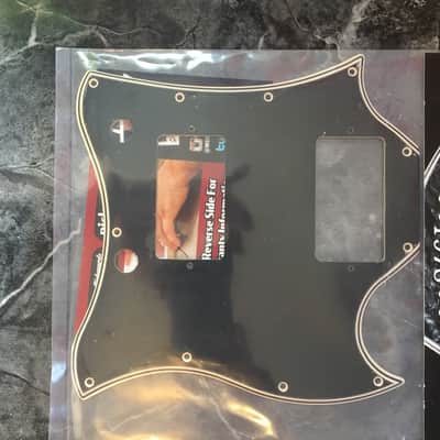 WD Gibson SG Standard Full Face Batwing Pickguard 5 ply Wide Bevel Black/Cream Made In USA image 4
