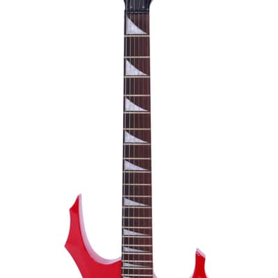 Cxxss Novice Flame Shaped Electric Guitar HSH Pickup Bag Strap Paddle Rocker Cable Wrench Tool - Red image 5