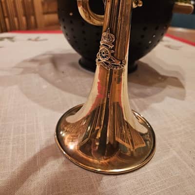 Bb trumpet with emblem of British Royal Artillery image 4