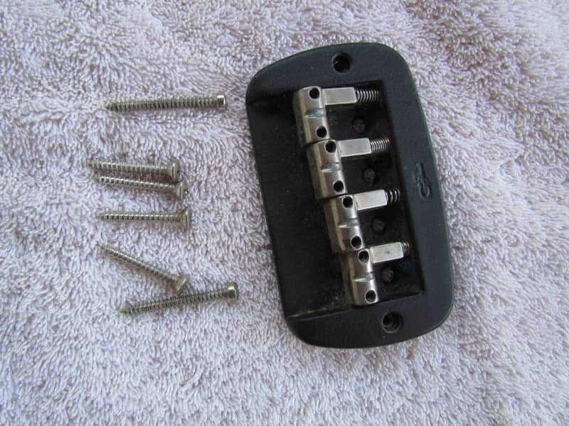 Vintage G&L Lynx Bass Bridge W/Mounting Screws Complete Bridge Set Up For 1985 & Other G&L Basses Perfect For Restoration Or Repair image 1