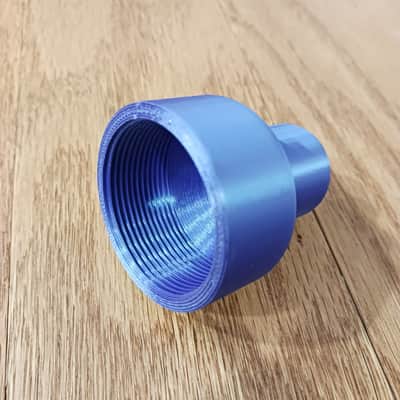 Satin Blue talk box tube adapter for 5/8" OD tube to a 1 3/8"-18 threaded driver image 4