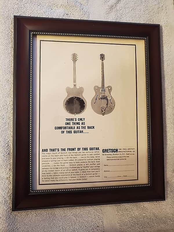 1964 Gretsch Guitars promotional Ad Framed Chet Atkins Country Gentleman Original image 1