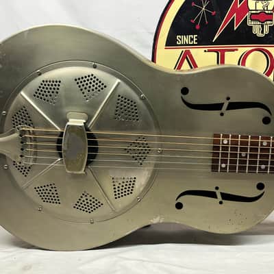 Regal RC-43 Antiqued Nickel-Plated Body Triolian Resonator Guitar image 2