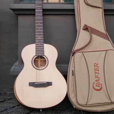 Crafter MINO Mahogany Mini Travel Acoustic Guitar Arm Bevel Slotted Headstock image 2