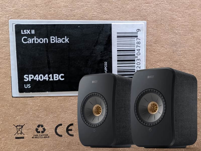 KEF LSX II Wireless HiFi Speakers - Carbon Black (Factory Sealed Pair) image 1