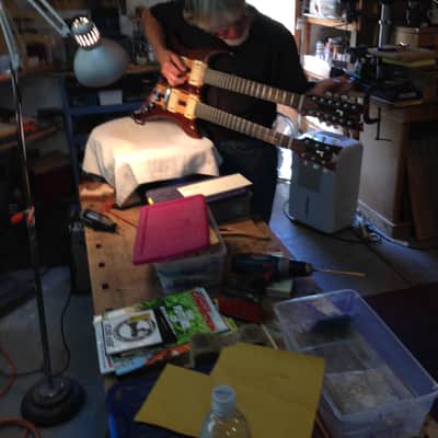 Ribbecke Double Neck 6 and 12 String Rock’n Electric Guitar  1981 Natural image 5
