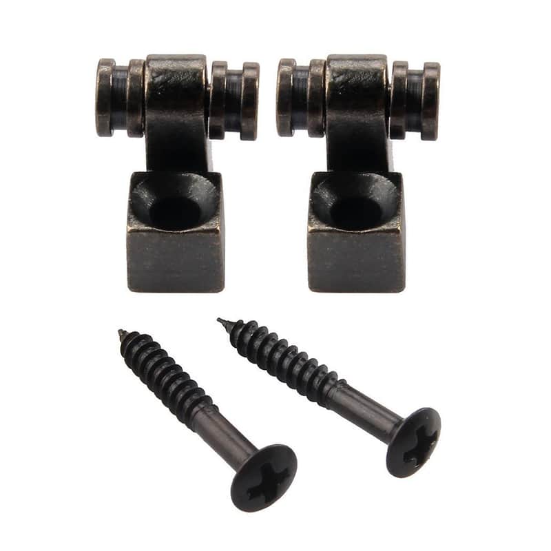 Musiclily Roller String Tree Guide Retainer For Fender Strat Stratocaster Guitar,Black (Pack of 4) image 1