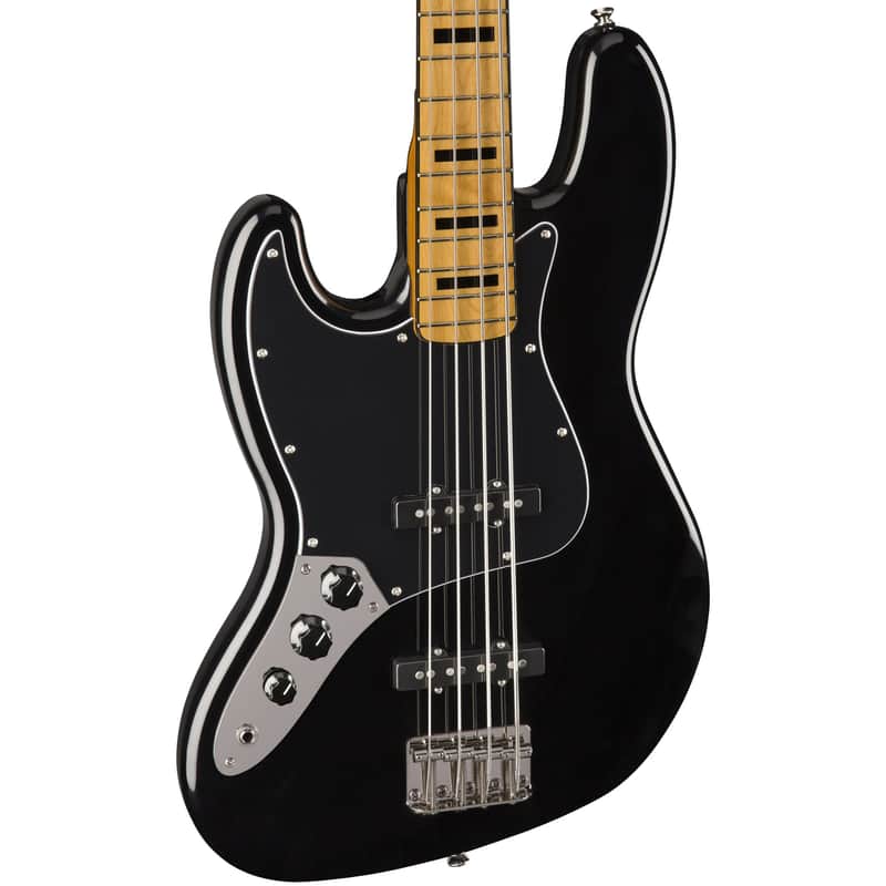 Squier Classic Vibe '70s Left-Handed Jazz Bass Guitar - Maple Fingerboard, Black image 1
