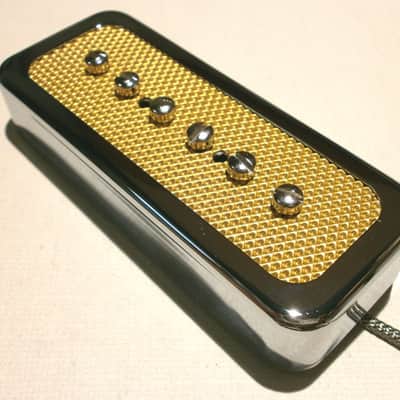 FOIL P90 Soap Bar Pickup SET Bridge and Neck Gold Chrome Electric Custom Guitar by Q pickups image 2