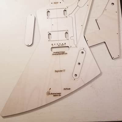 Guitarsbydesign Explorer Guitar Body Template For Strat Neck And Tremolo image 1