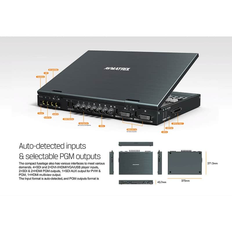 Avmatrix PVS0615 all in 1 6CH 15.6" LCD Multiformat Video Switcher video record image 1