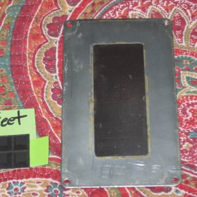 used vintage DOD Bottom Plate for Performer Series pedals (NOTE: screw holes are on are on 4  corners areas) +feet, NO: pedal/other parts - early 1980s Metal Plate has Metallic Silver Finish on both sides, NO rubber padding, NO black print on silver label image 1