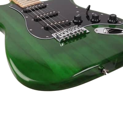 Glarry ST 22 Electric Guitar Kit Right Handed 6 Strings Basswood W/Bag Green image 4