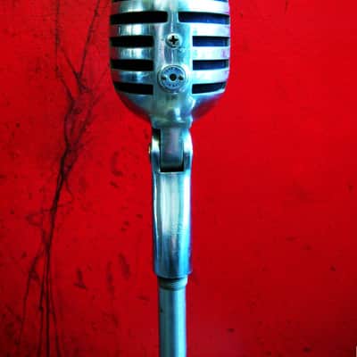 Vintage 1940's Electro-Voice 950 Cardax Crystal Microphone Hi Z with period E.V 423A desk stand DISPLAY image 8