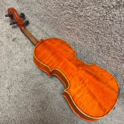Unlabeled 3/4 Violin Flame Maple w/ Case & Bow A image 7