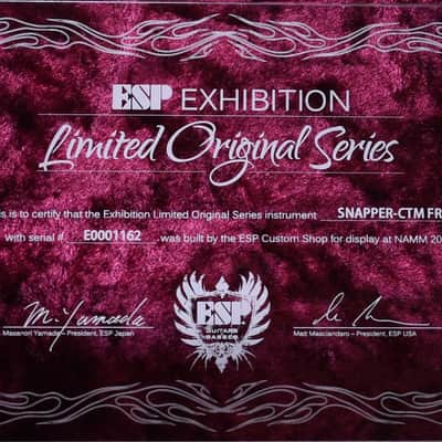 ESP Exhibition Limited Snapper-CTM FR Sand-Blast Maziora Gold Leaf Electric Guitar image 11