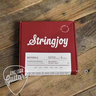 Stringjoy SJ-NB1050 Naturals Phosphor Bronze Acoustic Guitar Strings Extra Light Gauge 10-50 image 2