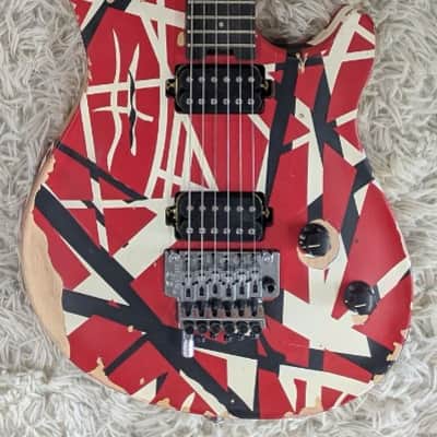 EVH Limited Edition Wolfgang Special Striped Series, Red, Black, and White, Aged