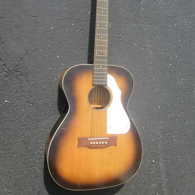 Vintage '60s Silvertone Model 653 Harmony Concert Size SPRUCE TOP Guitar ! DECENT NECK, REPLACED BRIDGE Good Potential! AS-IS image 1
