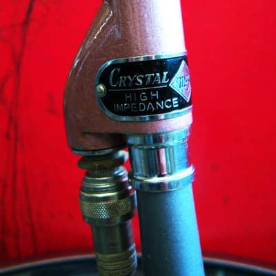 Vintage RARE 1940's MEG M-15 model / Shure 708A Zeppelin crystal microphone Hi Z w cable and S-36 stand image 6