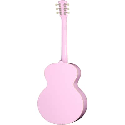 Epiphone J-180 LS Acoustic-Electric Guitar, Jumbo Pink, with Case image 4