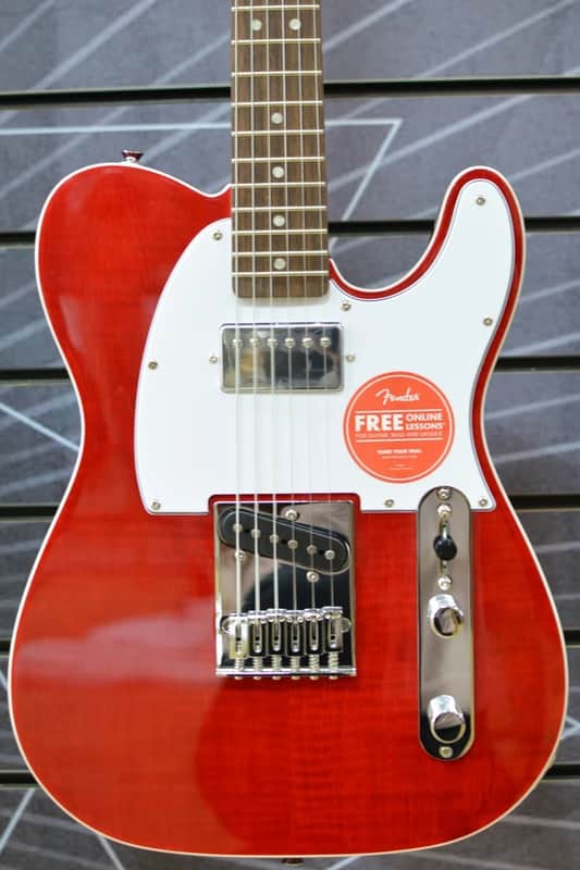 Fender Squier Affinity Series Telecaster FMT SH Electric Guitar, Crimson Red Transparent image 1