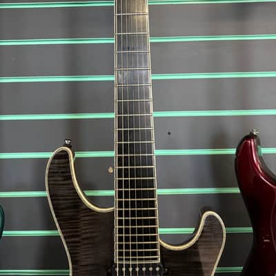 Mayones Regius 7M Baritone 2012 Translucent Graphite Gloss 7 String Guitar image 8