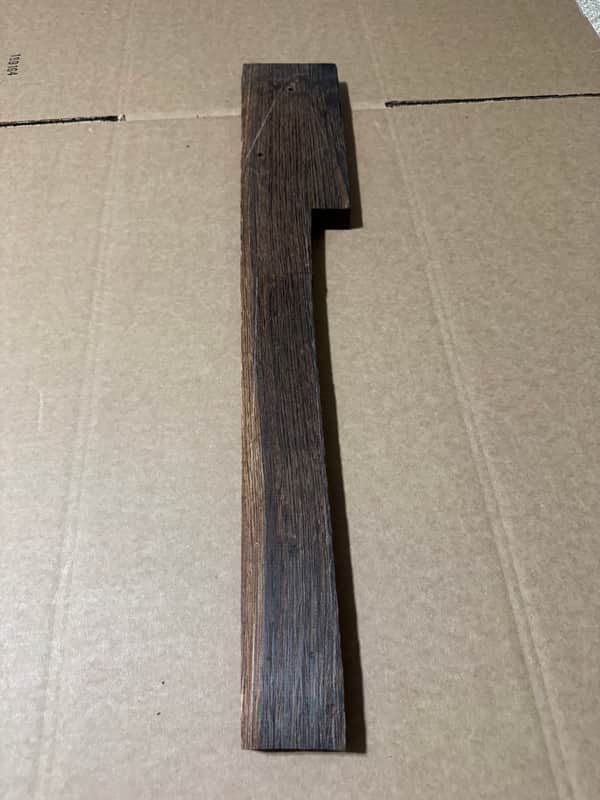 NOS 1970s Wenge Guitar Neck Blank - Pre-Shaped with Headstock & Tuning Holes Kurokumo Japan 27 7/8” x 4 1/4” x 1 1/16” image 1