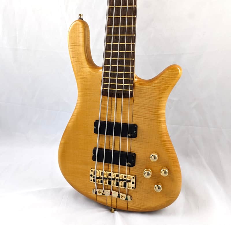 WARWICK Germany Streamer Stage I Broadneck 5-String Bass - Flamed Maple Neck-Through, Rare 20mm String Spacing image 1
