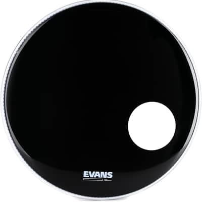 Evans EQ3 Black Resonant Bass Drumhead - 20 inch - With Port Hole  Bundle with Evans EQ Pad Bass Drum Muffler image 3