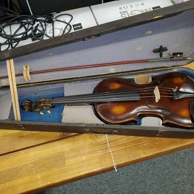 Stainer Antique Violin with coffin case restored with fiddle violin bridge set up 1 bad gear image 2