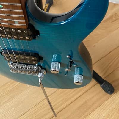 Ibanez MM1-TAB Martin Miller Signature with Roasted Maple Neck 2010s - Transparent Aqua Blue image 4