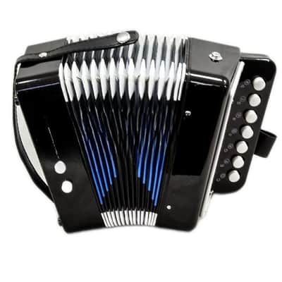 Top Quality Black Accordion Kids Musical Toy w 7 Buttons 2 Bass image 1