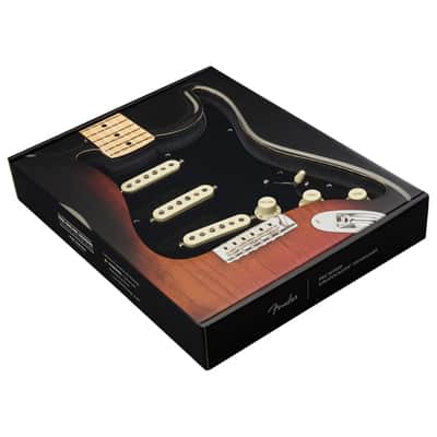 Fender Pre-Wired Strat Pickguard, Custom Shop Fat 50's SSS, Black 11 Hole PG image 4