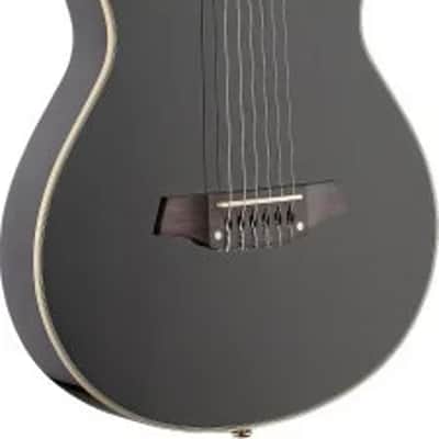 4/4 cutaway electric classical guitar with solid body, black