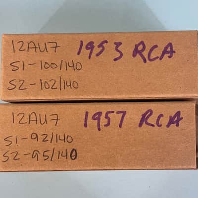 1950s RCA 12AU7 ECC82 (x2) Matched Pair Vintage Long Plate D Getter Tubes! T146 image 12