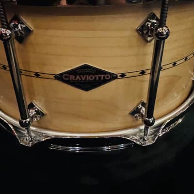 Craviotto Maple Snare Drum - 6.5 inch x 14 inch, Natural with Maple Inlay - Maple image 2