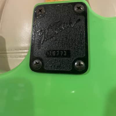 RARE Vintage Neon Green B.C. Rich Platinum Series Warlock w/ Matching Reverse Headstock (Needs TLC) image 7