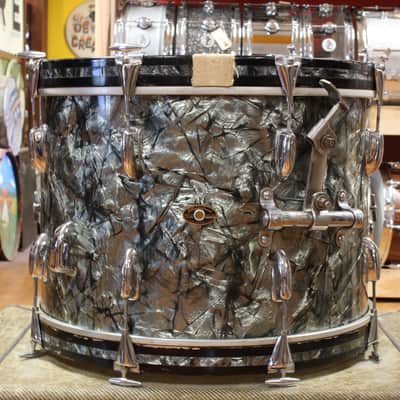 1960s Slingerland Gene Krupa Deluxe in Black Diamond Pearl 14x20 9x13 16x16 image 3