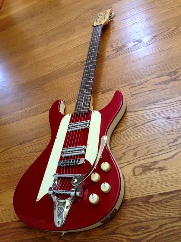 Danelectro Hodad Red Metallic Sparkle Bigsby-style trem + Custom Pickguards image 1