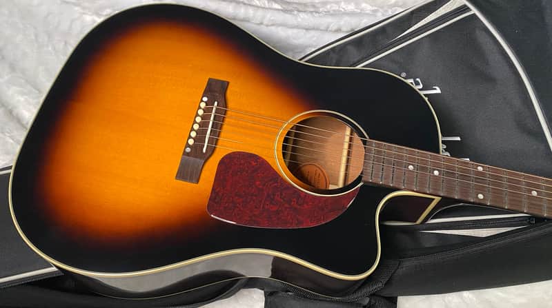 NEW! Epiphone Inspired by Gibson J-45 Standard EC Acoustic-Electric Guitar - Vintage Sunburst - 5.5lbs - Authorized Dealer - G07109 image 1