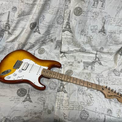 2024 Squier HSS Stratocaster Sienna Sunburst Flame Maple Top RARE!! image 7