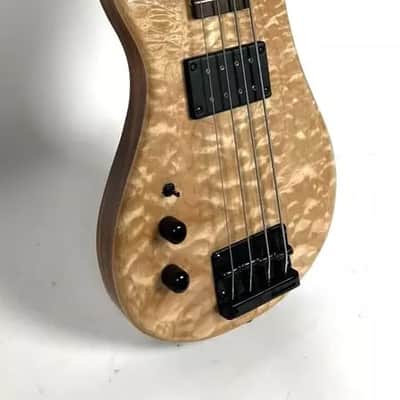 Custom Made Lefty Electric Bass Guitar Curly Maple Top Excellent Condition! image 4