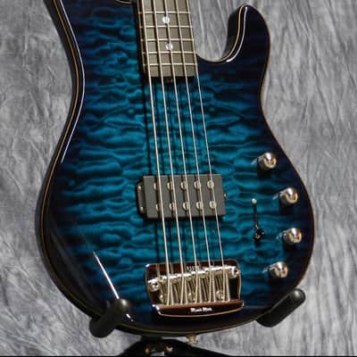 Ernie Ball MusicMan BFR StingRay 5H 20th Anniversary Tahitian Quilt. #6 of 10 StingRay 5H 2007 Tahitian Blue Quilt-Matching Headstock-Tahitian Blue Birdseye Neck image 1