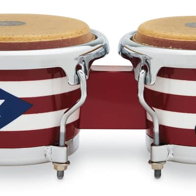 Latin Percussion LP 3 1/2 - 4 1/2" Mini Bongo Oak Puerto Rican Flag (LPM199-PR) image 3