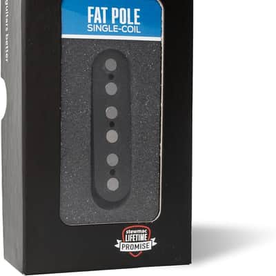 StewMac Fat Pole Single-coil Pickup, Middle Position, Black Exposed Coil image 2