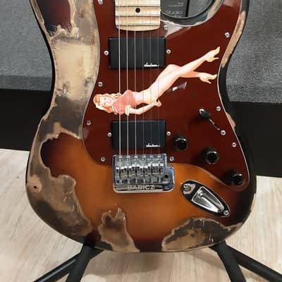 Fender Custom scalloped from ripchord guitars Reliced Sunburst image 1