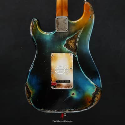 Fender Stratocaster Galaxy Blue Heavy Aged Relic by East Gloves Customs (Very Rare) image 2